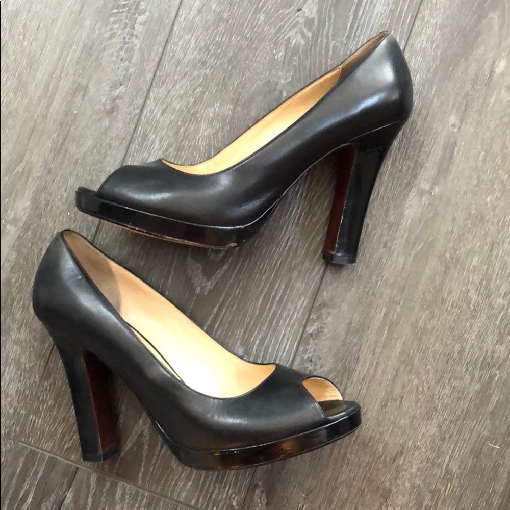 Cole Haan Black Peep Toe Heel Size 10.5